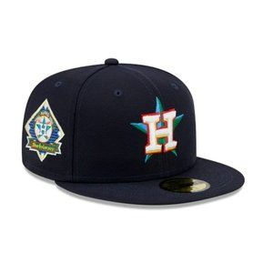 New Era 59Fifty Houston Astros Silver Anniversary Patch Fitted Hat Size 8